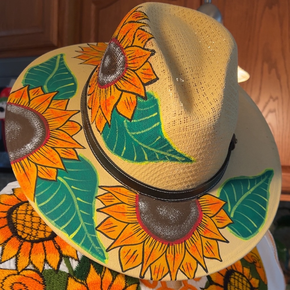 Sunflower Hand Painted Hat